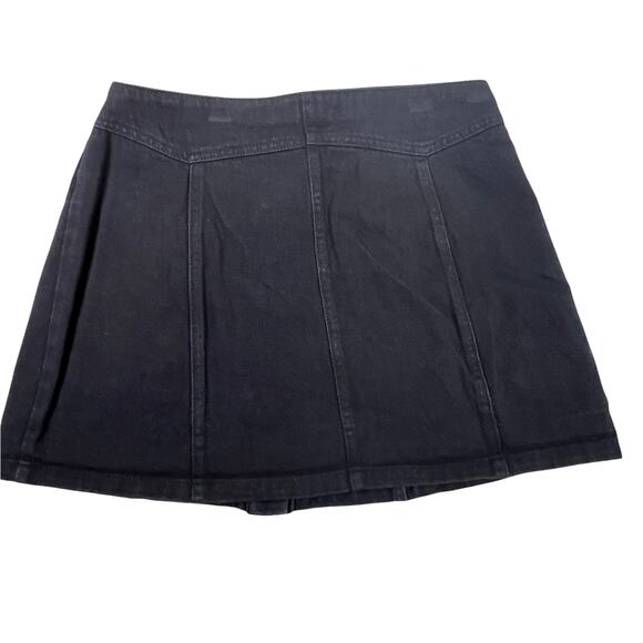Favlux Paneled Black Denim Miniskirt With Snap Buttons Size Large - Picture 3 of 12